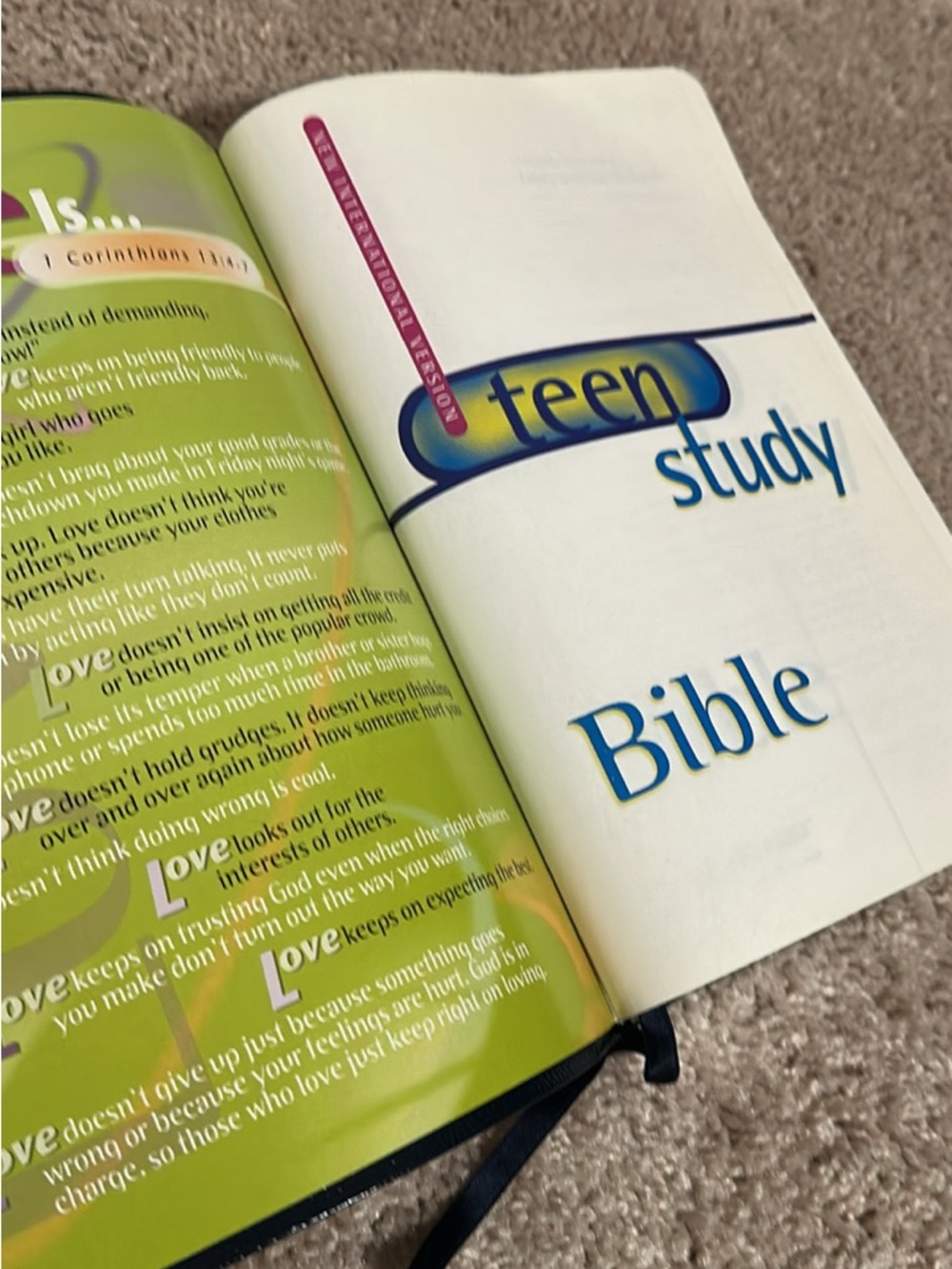 Teen Study Bible in Navy bonded Leather - Picture 5 of 8